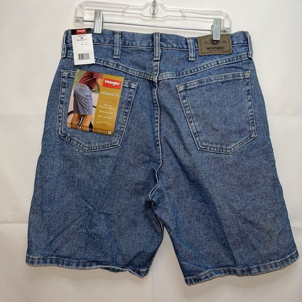 Wrangler Jean Shorts Men’s Size 34 Denim Relaxed Fit Blue NWT